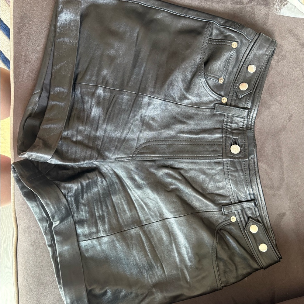 Black Leather Shorts